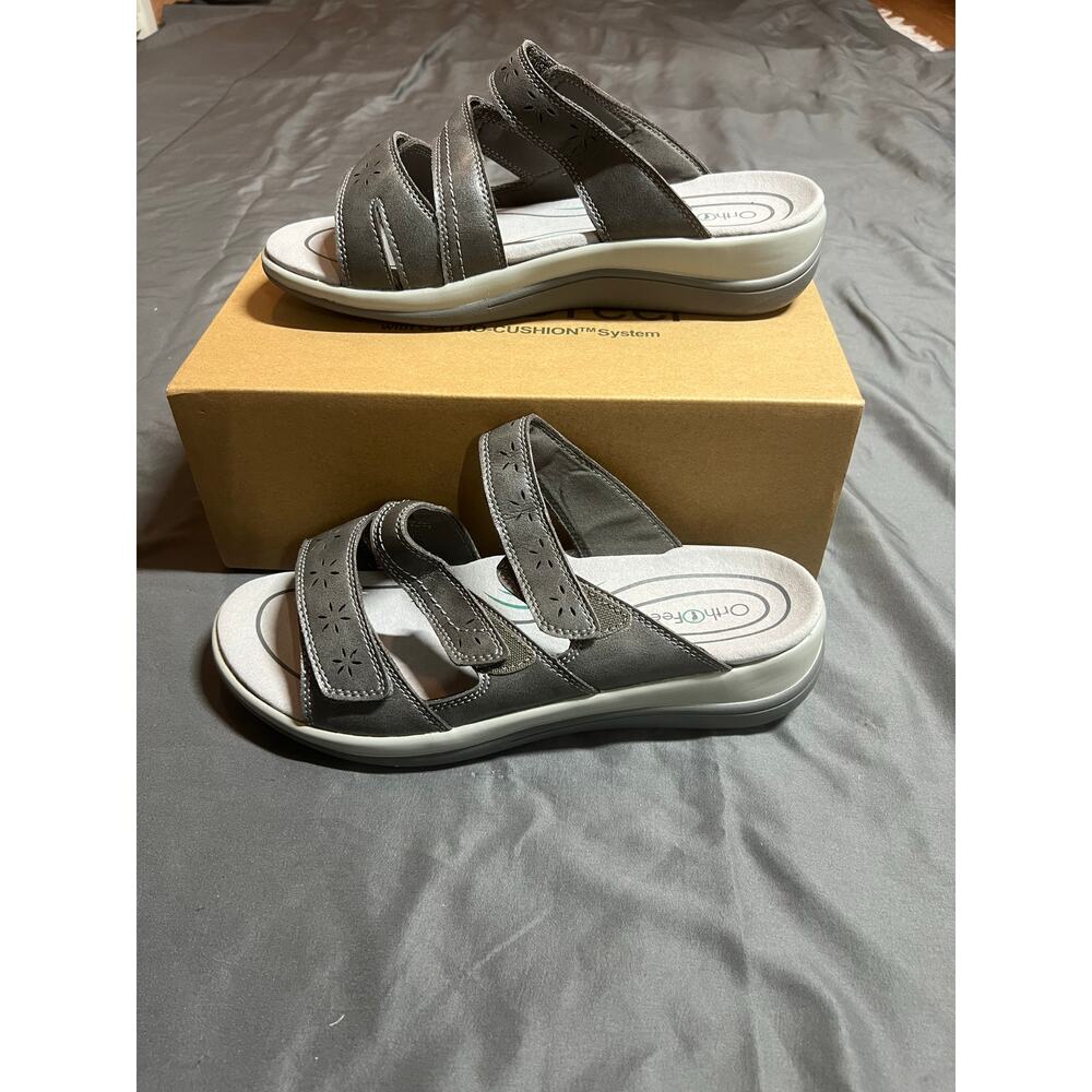 Orthofeet Sahara Sandals in Gray, size 8.5 WIDE, NIB Resort wear vacation Beachy - Picture 8 of 10